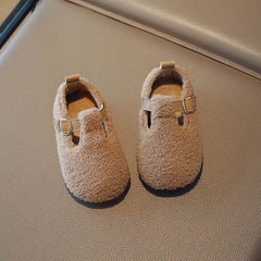Kunstfell-Loafer für Kinder, Beige