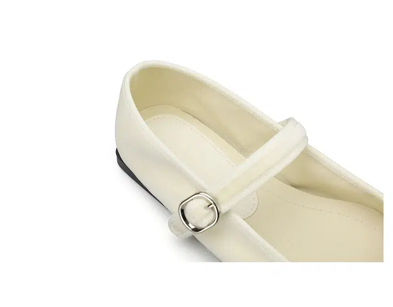 Mary Jane Ballerinas aus Velours für Damen