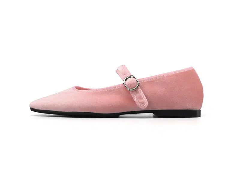 Mary Jane Ballerinas aus Velours für Damen