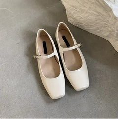 Trendige Riemchenballerinas Mary Jane, Weiß