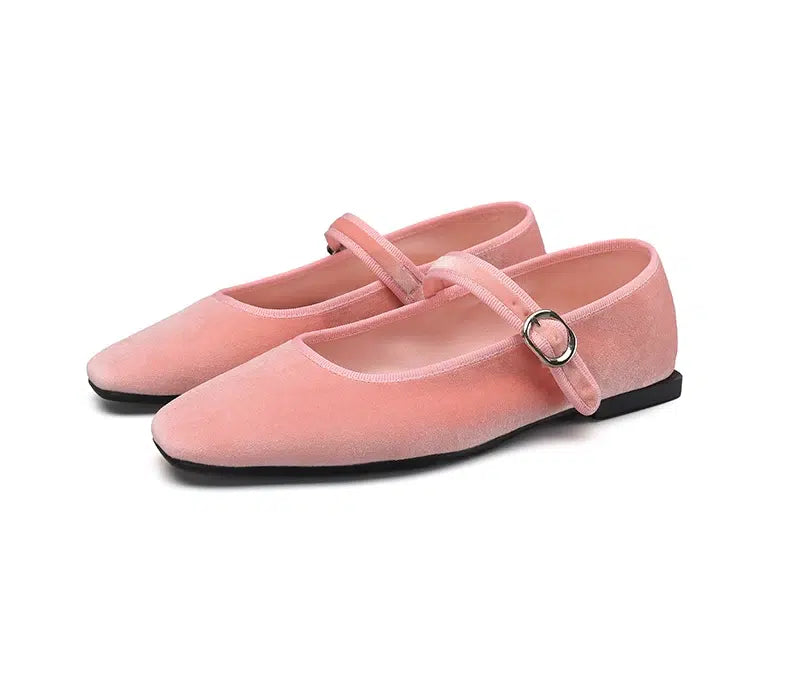 Mary Jane Ballerinas aus Velours für Damen