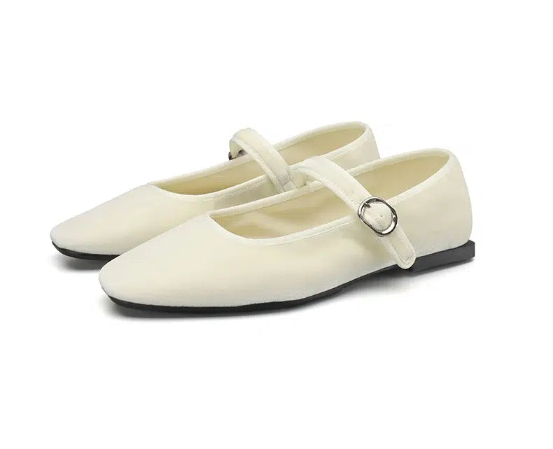 Mary Jane Ballerinas aus Velours für Damen
