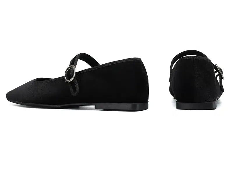 Mary Jane Ballerinas aus Velours für Damen
