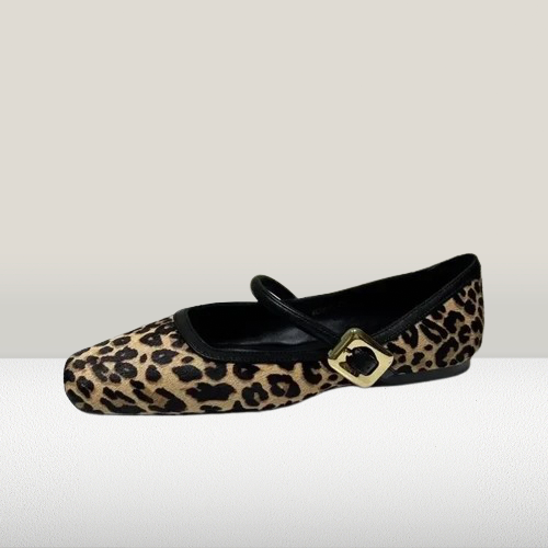 Weiche Riemchenballerinas mit Leopardenmuster