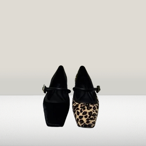 Weiche Riemchenballerinas mit Leopardenmuster