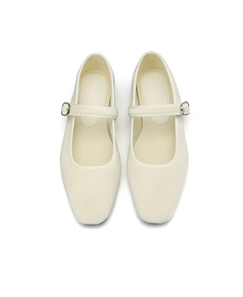 Mary Jane Ballerinas aus Velours für Damen