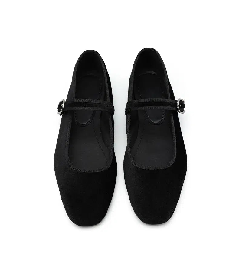 Mary Jane Ballerinas aus Velours für Damen