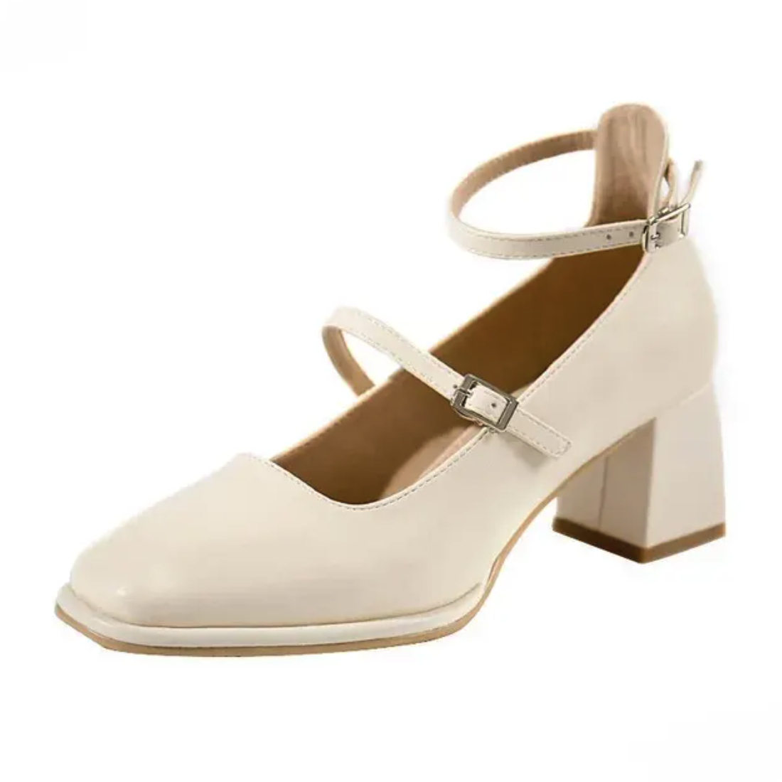 Lackierter Ballerina-Loafer mit Absatz