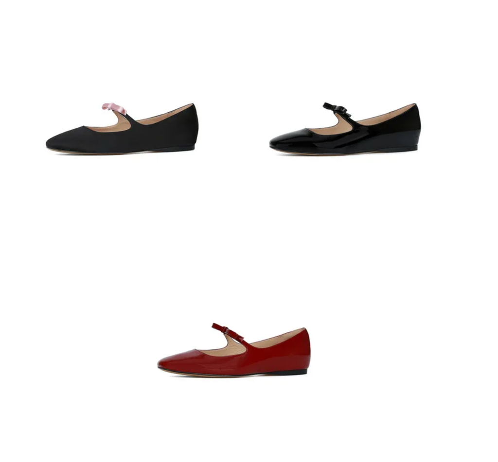 Mary Jane Loafer mit eckiger Spitze und Schleife