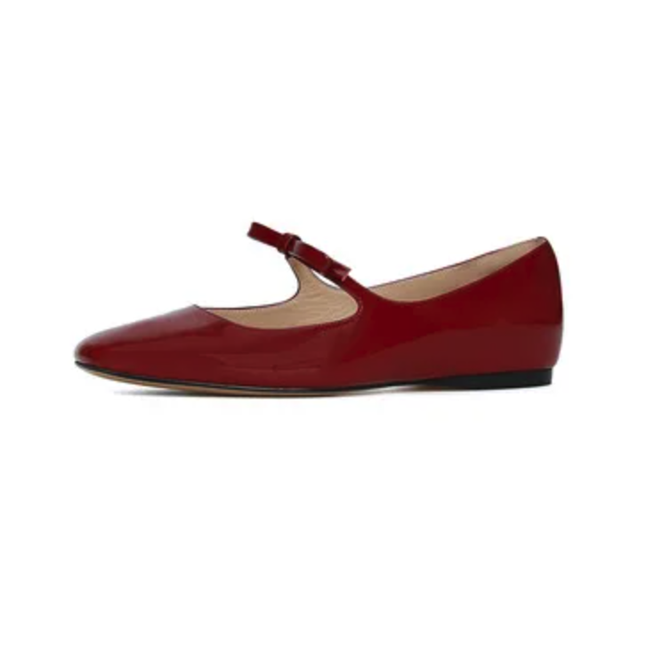 Mary Jane Loafer mit eckiger Spitze und Schleife