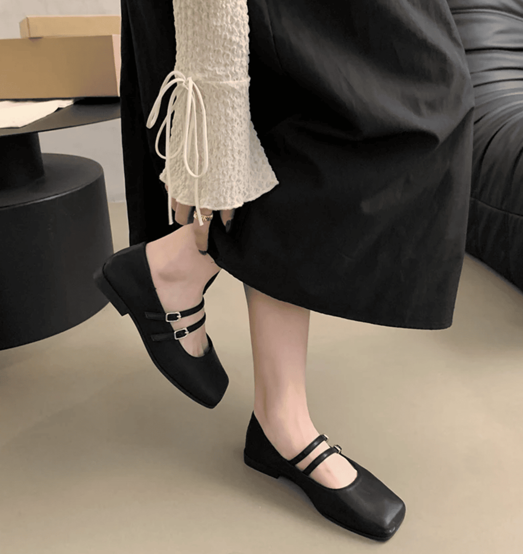 Ballerinas für damen Mary Jane mit zwei Riemen