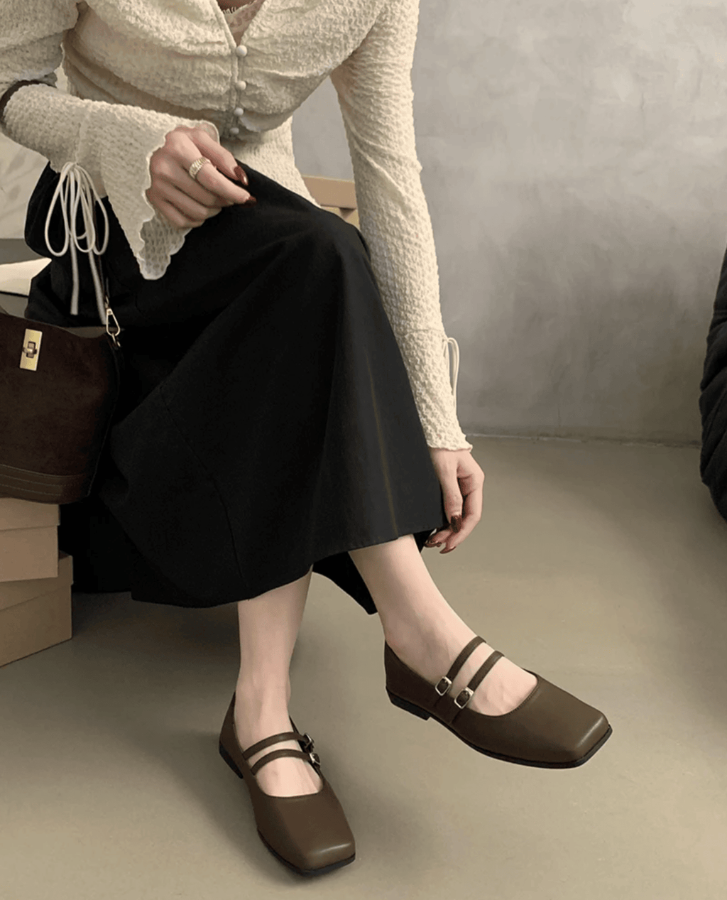 Ballerinas für damen Mary Jane mit zwei Riemen
