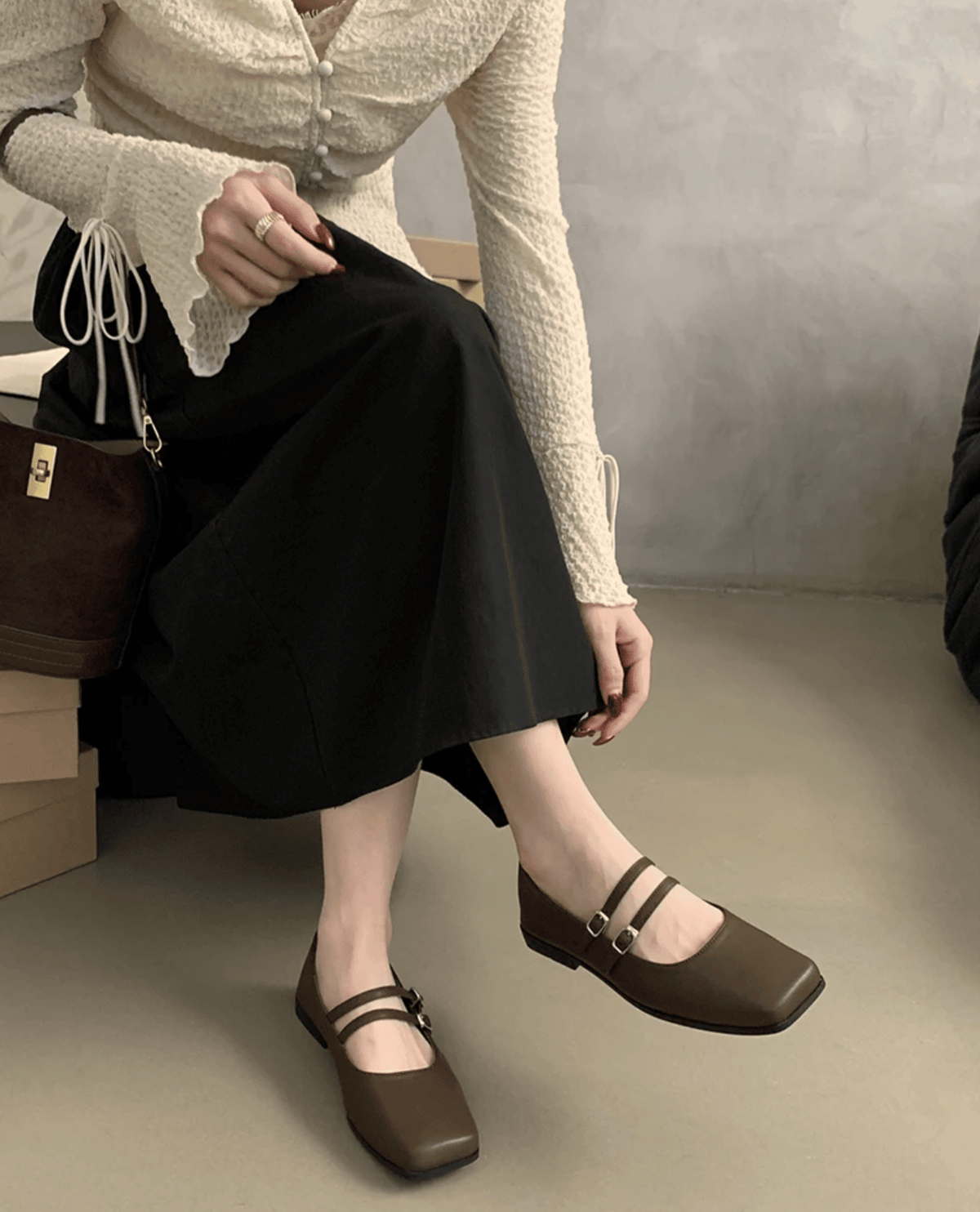 Ballerinas für damen Mary Jane mit zwei Riemen