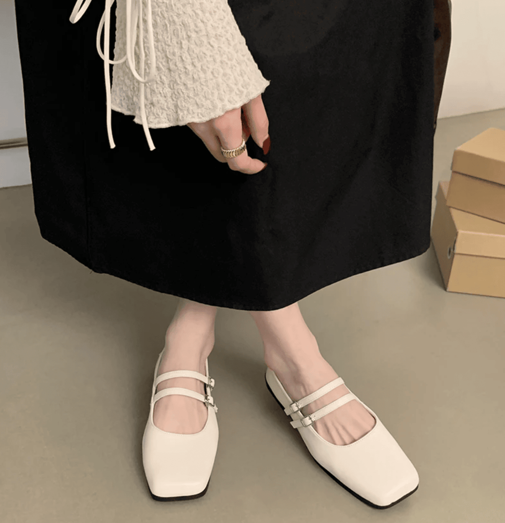 Ballerinas für damen Mary Jane mit zwei Riemen