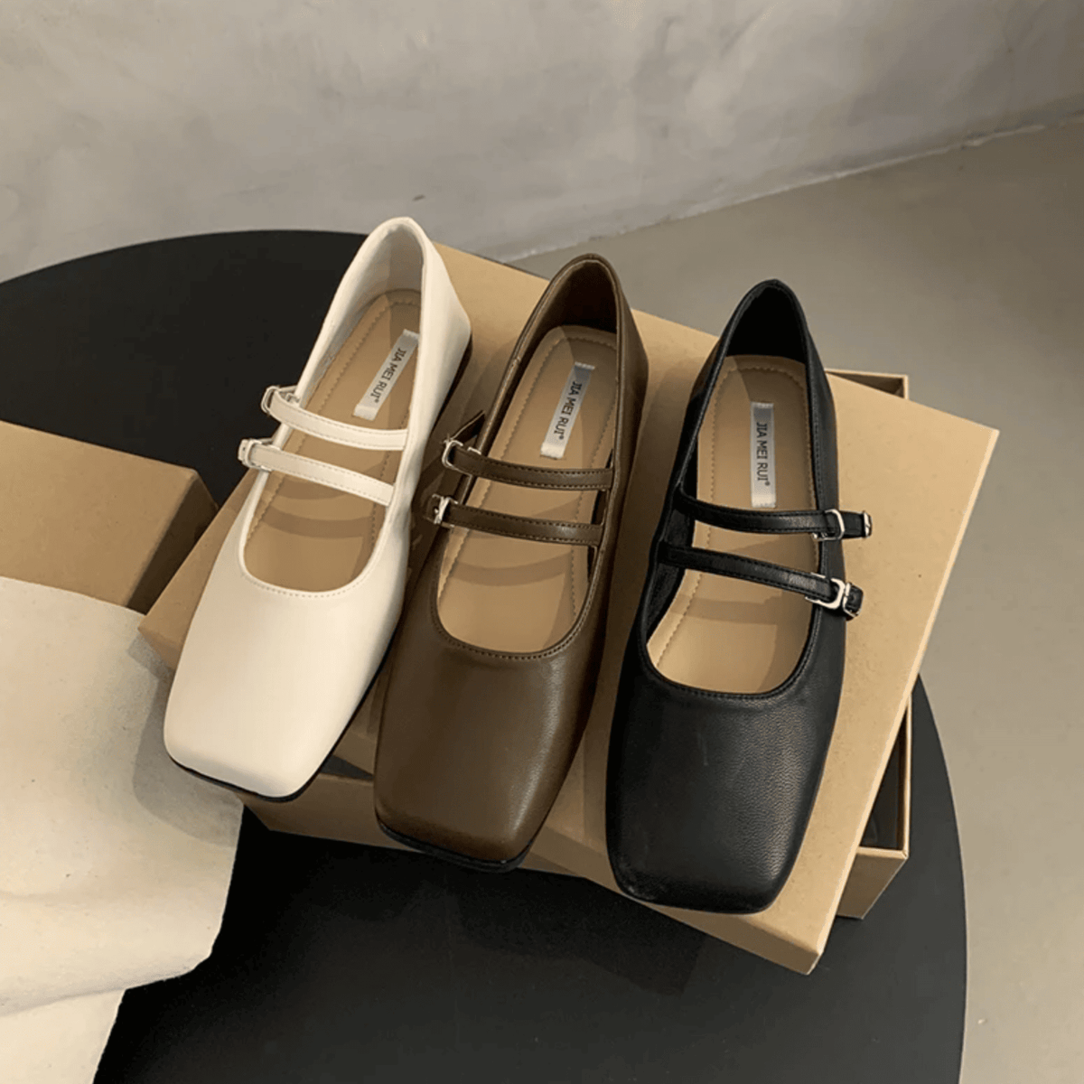 Ballerinas für damen Mary Jane mit zwei Riemen