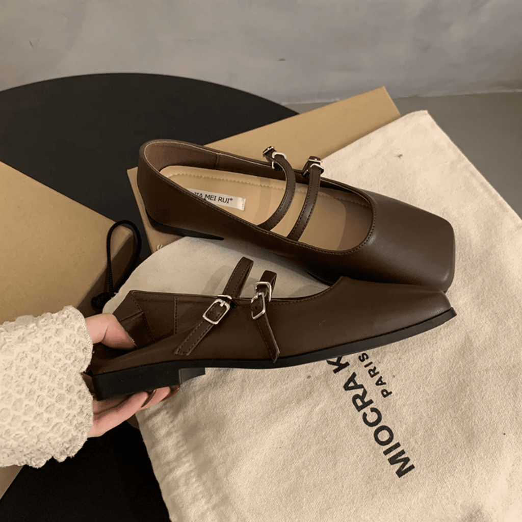 Ballerinas für damen Mary Jane mit zwei Riemen