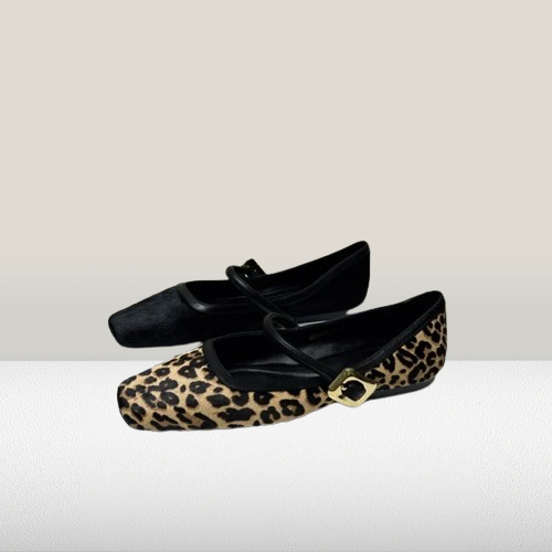 Weiche Riemchenballerinas mit Leopardenmuster