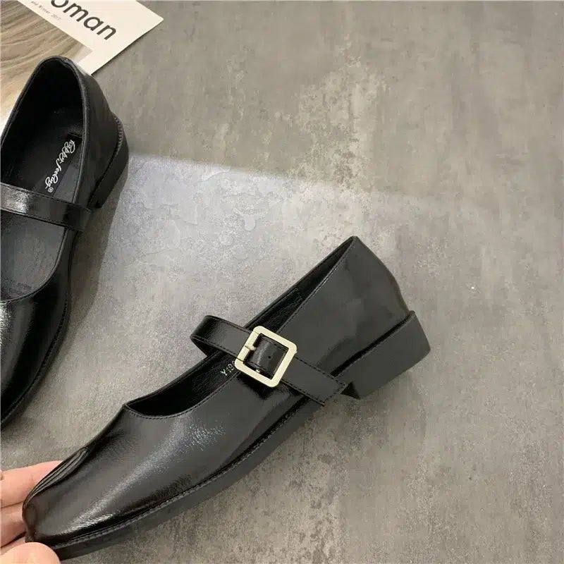 Mary Jane Ballerinas mit geteilter Zehenpartie Schwarz für Damen - Tabi Style