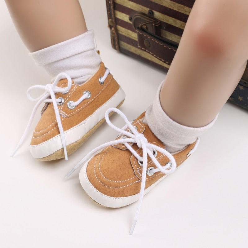 Bootsschuhe-Mokassins mit Schnürung für Baby-Jungen