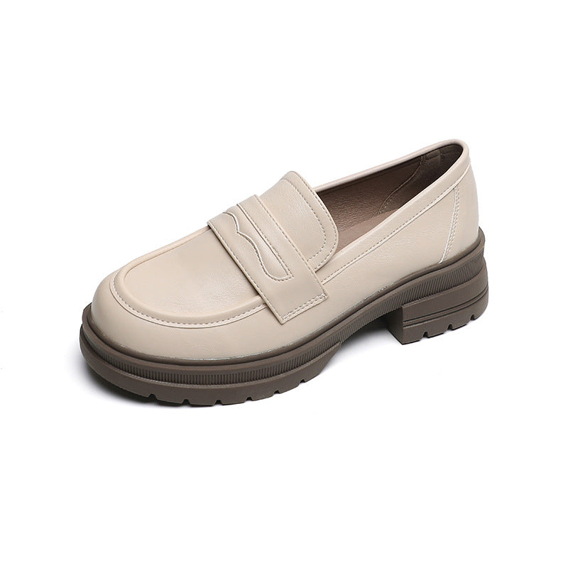 Plateau-Loafer aus beigem Kunstleder für Damen