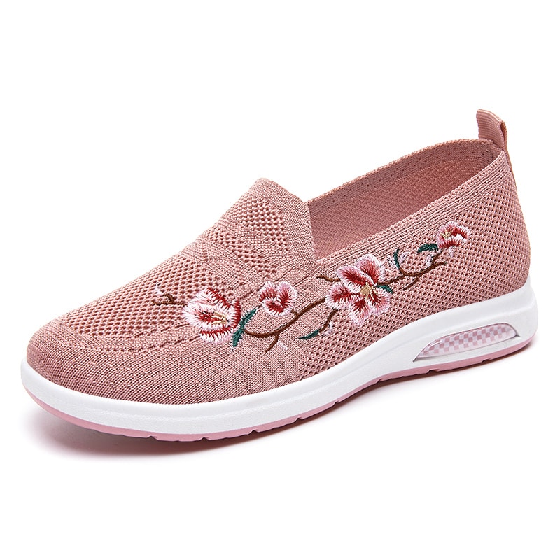 Sommer-Loafer mit bestickten Blumen für Damen