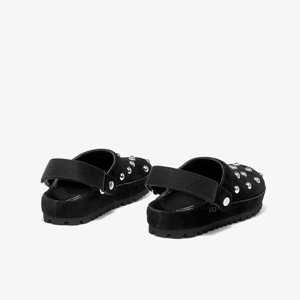 Damen-Clogs mit Nieten aus Veloursleder, Farbe Camel, Ansicht 6