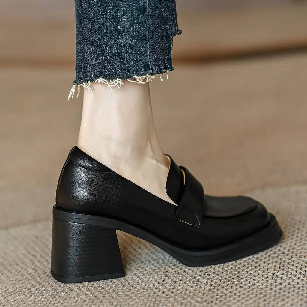 Damen-Loafer mit Blockabsatz und dicker Sohle in Braun, Ansicht 9