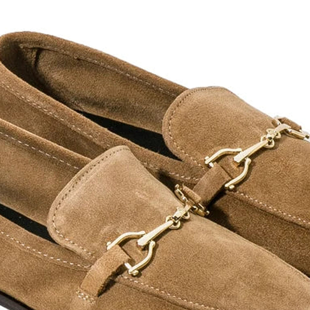 Goldene Horsebit-Spange des Damen-Loafers