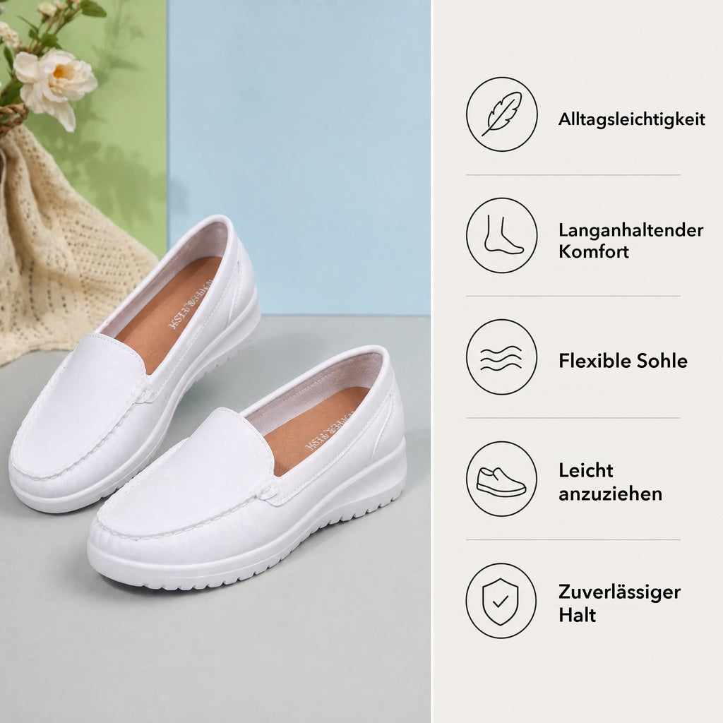 Damen-Komfort-Loafer mit weicher Sohle in Weiß, Ansicht 5
