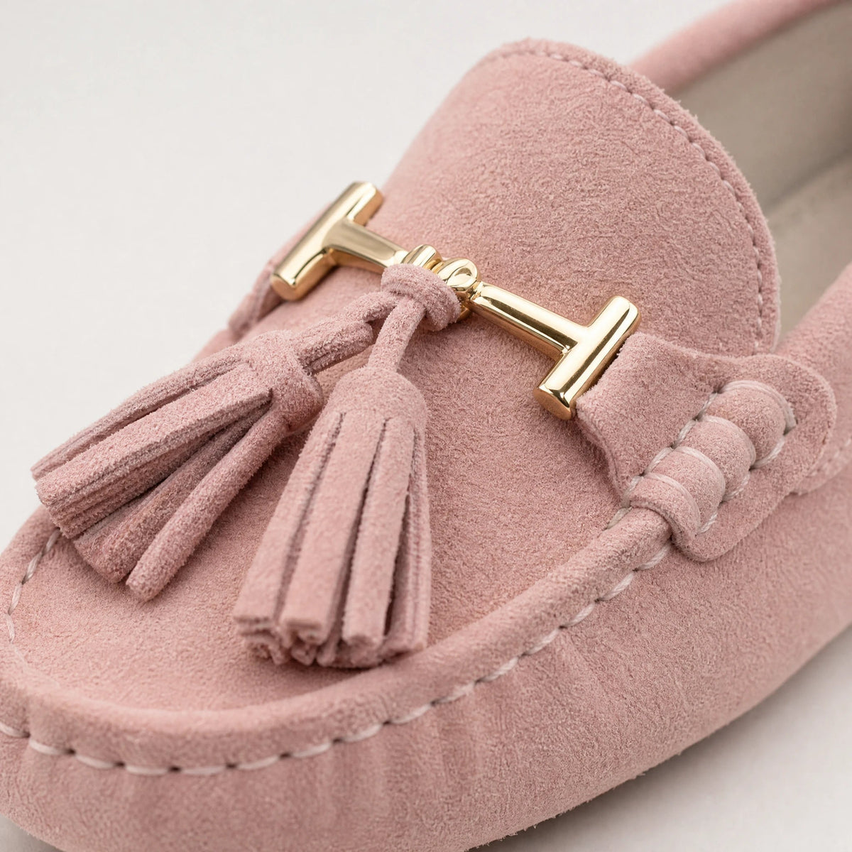 Damen-Loafer mit Quaste und goldener Schnalle aus Leder, Fuchsia, Ansicht 2 Bild