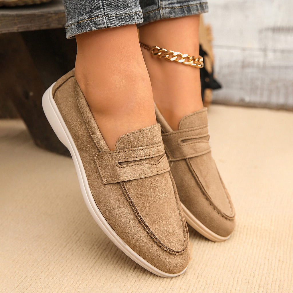 Damen-Loafer mit Spange und weißer Sohle, Marineblau, Ansicht 12