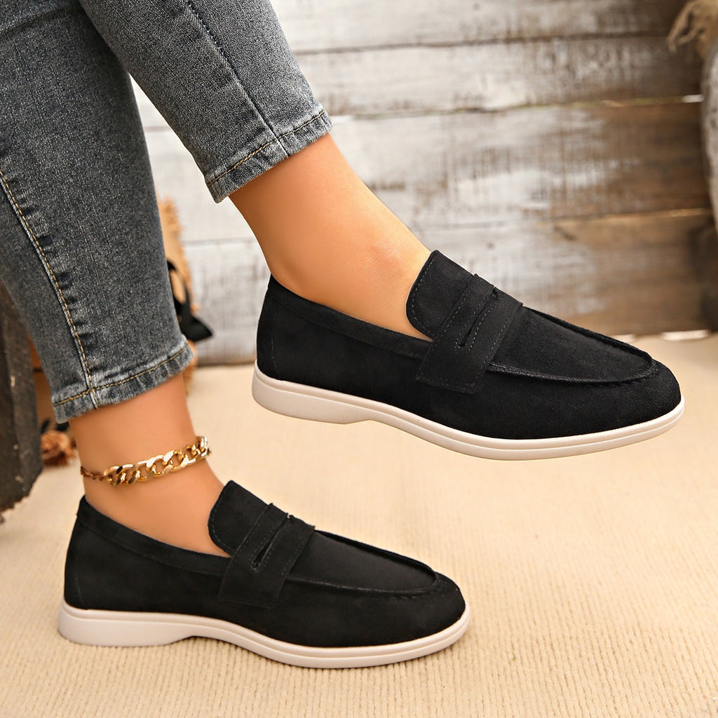 Damen-Loafer mit Spange und weißer Sohle, Schwarz, Ansicht 15