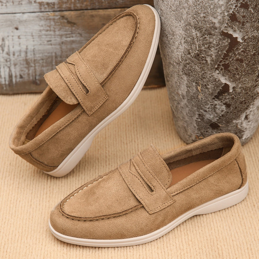 Damen-Loafer mit Spange und weißer Sohle, Camel, Ansicht 6