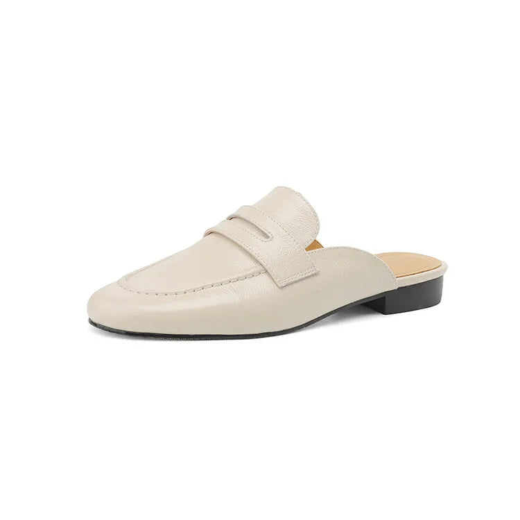 Damen-Penny-Loafer-Mule aus Leder, Farbe Schwarz, Ansicht 2