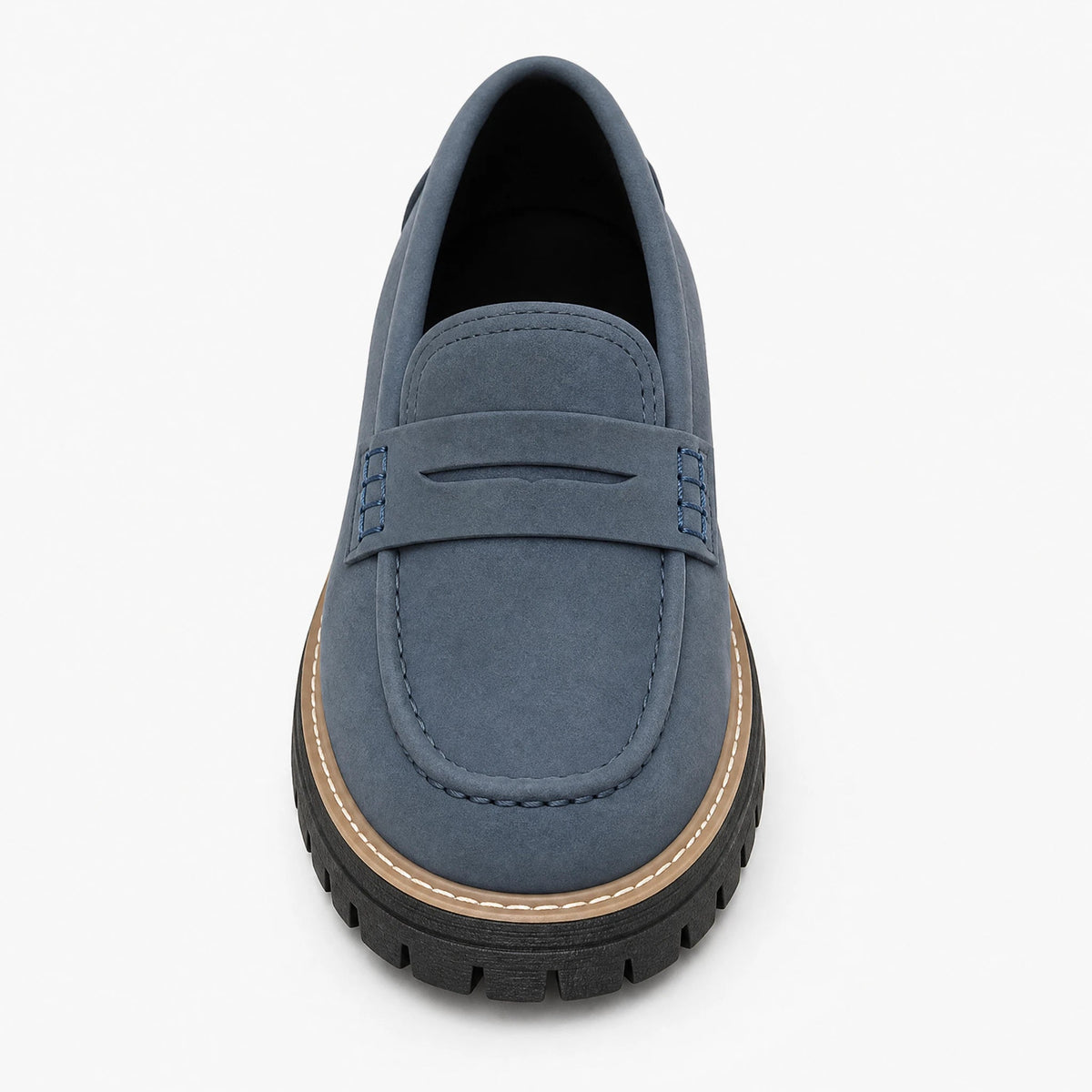 Schwarzer Damen-Plateau-Slipper mit Profilsohle