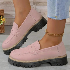 Damen Plateau Slipper mit Profilsohle in Pastellfarben, Rosa