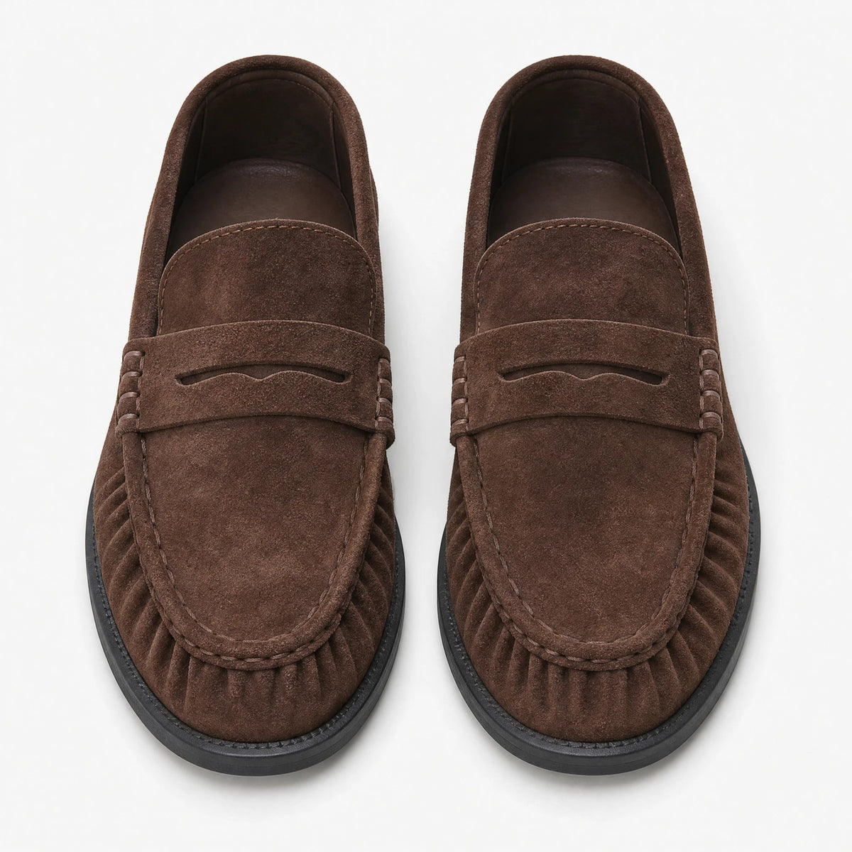 Brauner Damen-Slipper in Wildleder-Optik