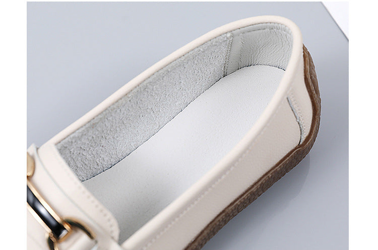 Kunstleder-Loafer mit goldenen Details für Damen