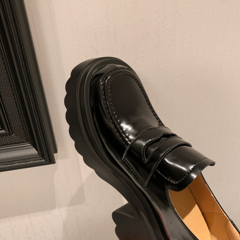 Loafer mit Absatz aus Leder für Damen