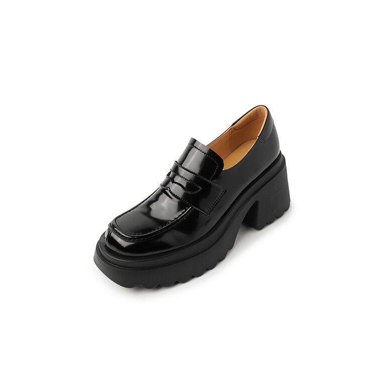 Loafer mit Absatz aus Leder für Damen