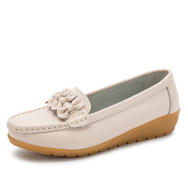 Damen-Loafer aus Kunstleder mit dicker Sohle