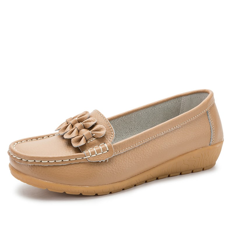 Damen-Loafer aus Kunstleder mit dicker Sohle
