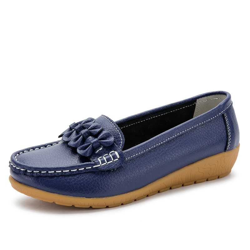Damen-Loafer aus Kunstleder mit dicker Sohle