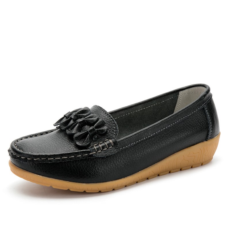 Damen-Loafer aus Kunstleder mit dicker Sohle