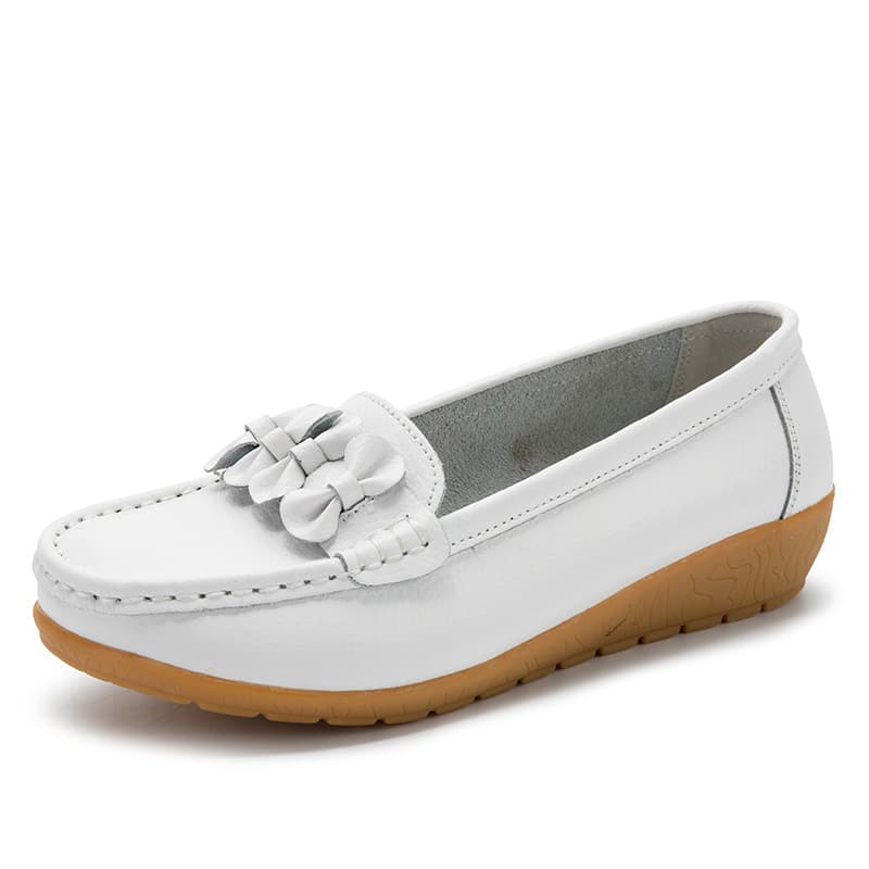 Damen-Loafer aus Kunstleder mit dicker Sohle