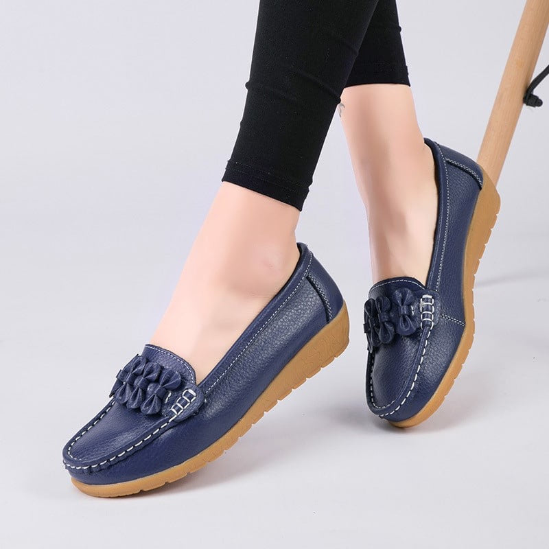 Damen-Loafer aus Kunstleder mit dicker Sohle