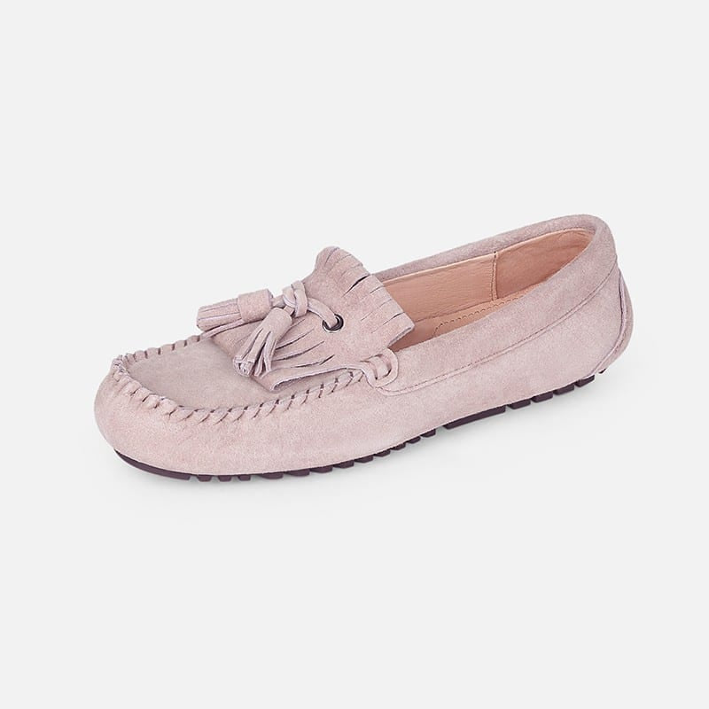Wildleder-Loafer mit Fransen für Damen