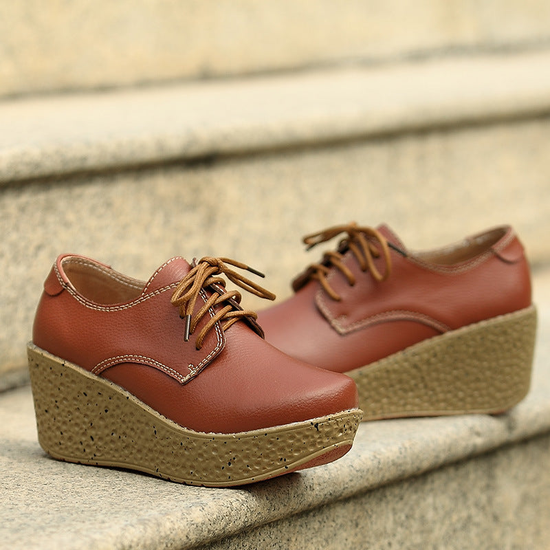 Loafer mit Keilabsatz aus Kunstleder für Damen