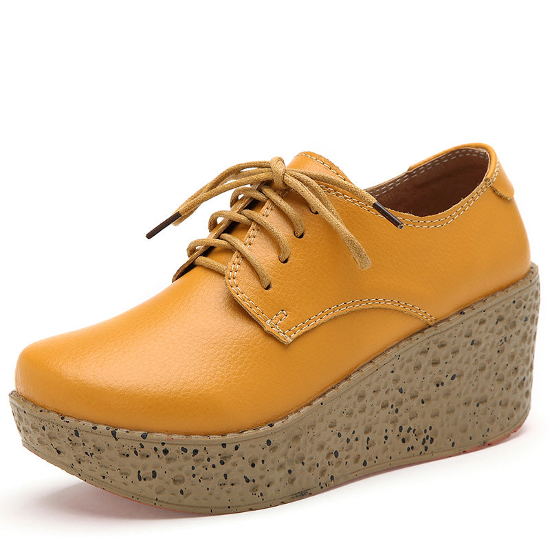Loafer mit Keilabsatz aus Kunstleder für Damen