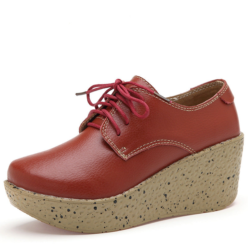 Loafer mit Keilabsatz aus Kunstleder für Damen